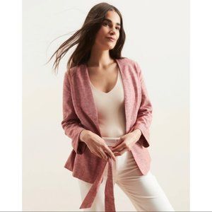 NWT Red/Orange Linen Tie Waist Blazer